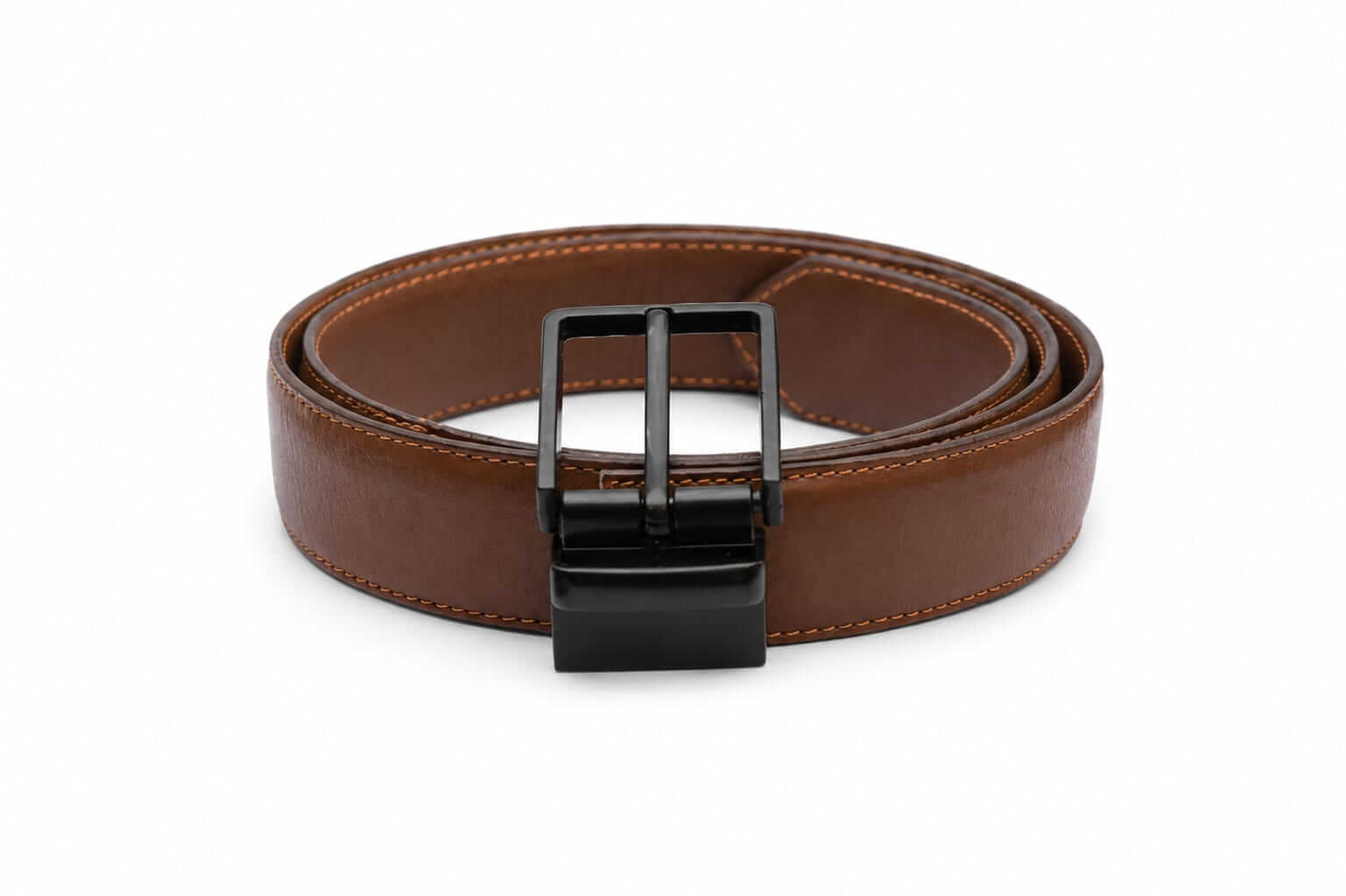 Aurenza London Brown Leather Belt – Black Buckle GB-BR08