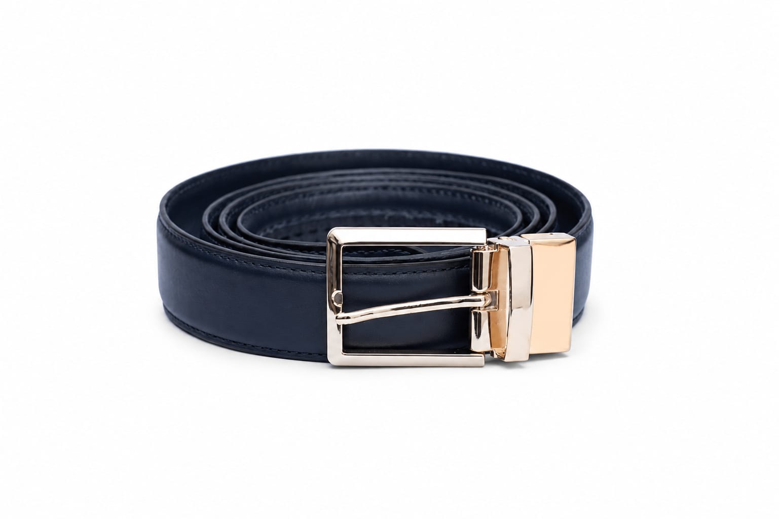 Aurenza London Black Leather Belt – Gold-Tone GB-BK06
