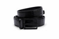 Aurenza London Black Crocodile-Embossed Leather Belt – Matte Black GB-CR05