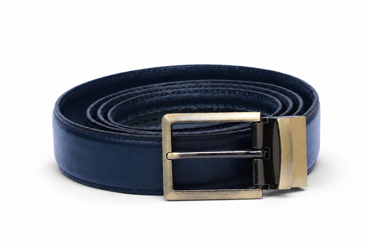 Aurenza London Black Leather Belt – Gold-Tone GB-BK06