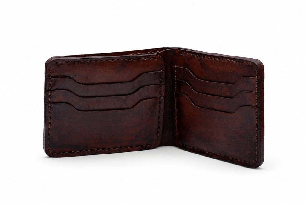 The Legacy Bifold Wallet – Hand-Stitched Vegetable Tanned Leather Burgundy