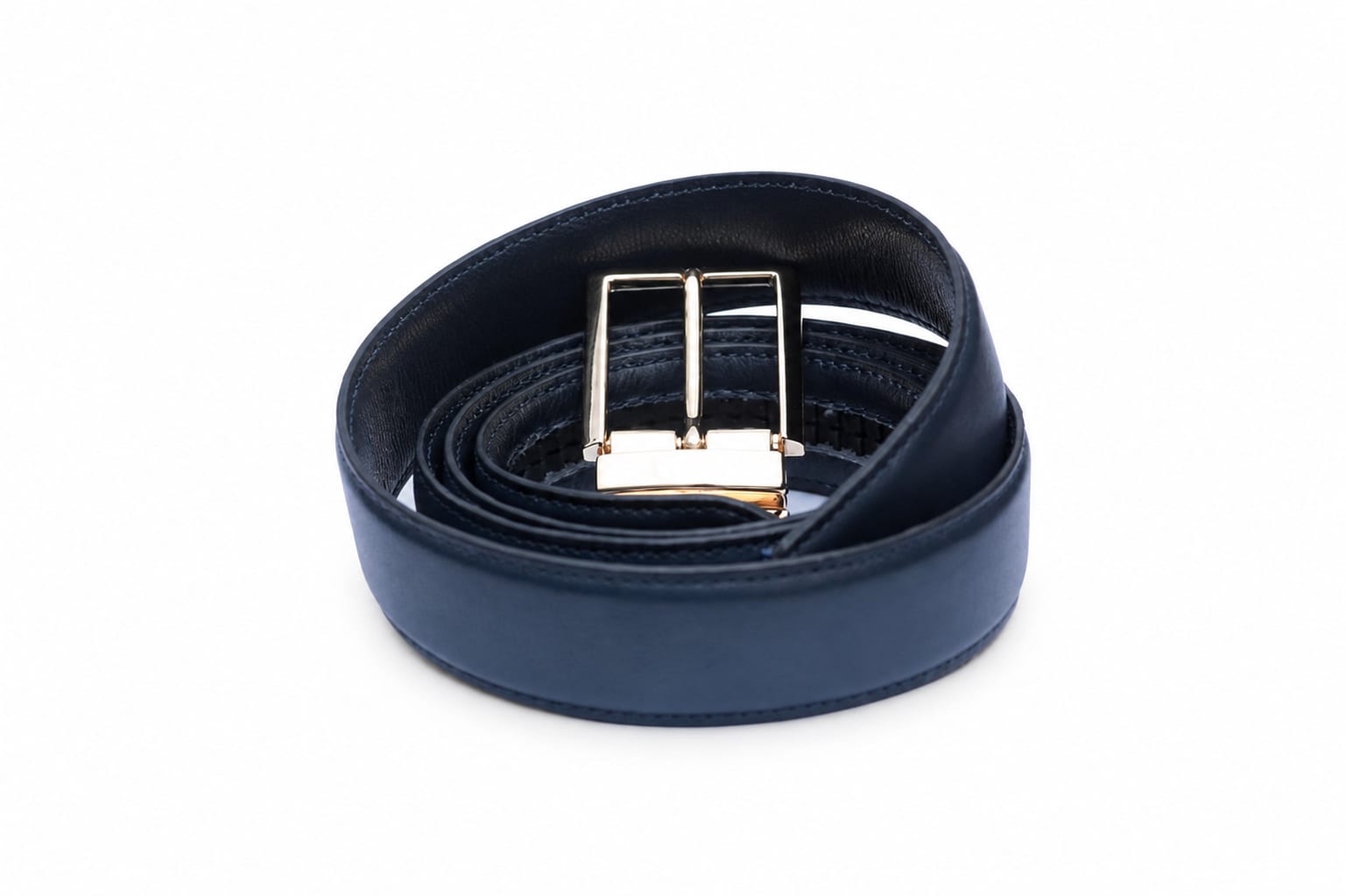 Aurenza London Black Leather Belt – Gold-Tone GB-BK06