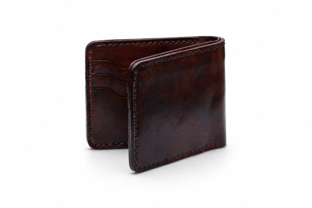 The Legacy Bifold Wallet – Hand-Stitched Vegetable Tanned Leather Burgundy