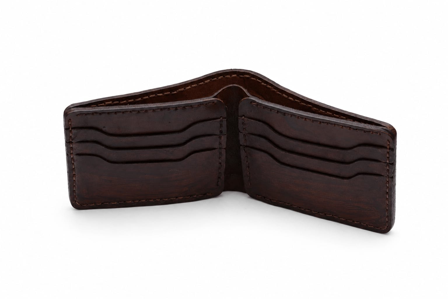 The Legacy Bifold Wallet – Hand-Stitched Vegetable Tanned Leather Burgundy