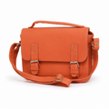 Orange Genuine Leather Messenger Bag