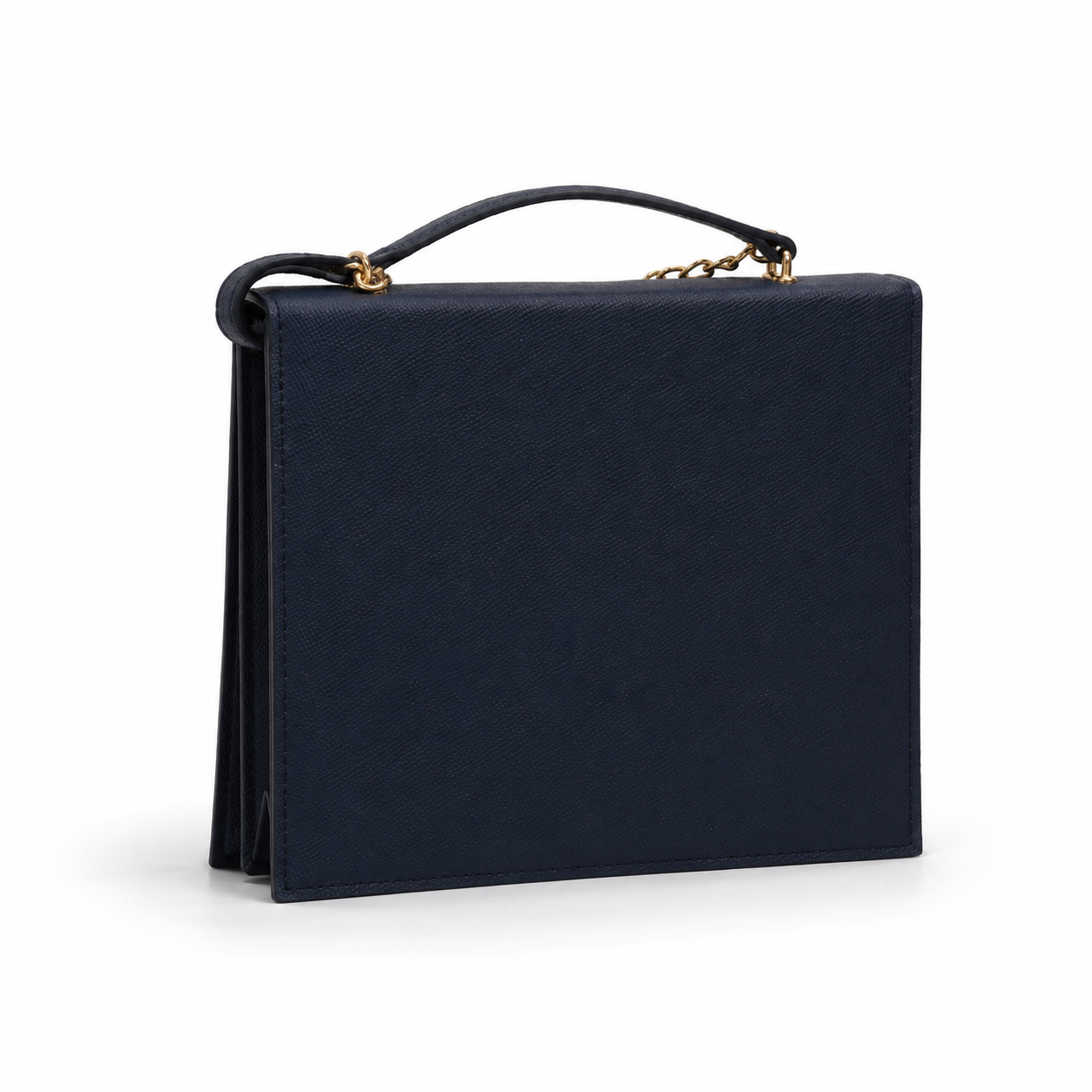 Black Envelope Clutch Bag with Gold Chain Strap