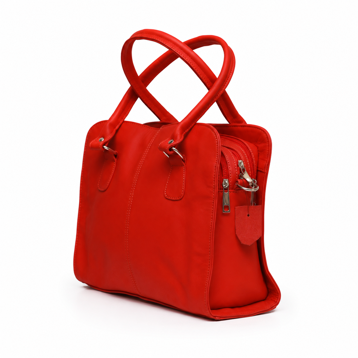 Bright Red Original Leather Handbag